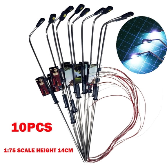 10Pc 1:75 Model Railway Light 3V LED Street Light For HO N Scale Train Scene HOT