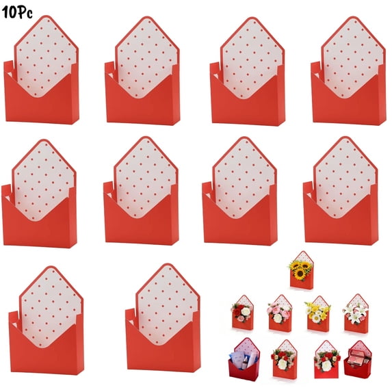 10Pc 29.5*20*6.7Cm Flower Box Love Letter Box,Valentines Day Red Envelope Gift Box,Bouquet Envelope Box Red,Valentine Envelope Boxes,Flower Wrapping Paper,For Women,Wedding, Mom, Graduation