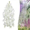 thumbnail image 1 of 10Pc Artificial Wisteria Hanging Vines 50cm Violet Flower Garlands, Flower Strings for Wedding, Ceiling & Home Decor, G, 1 of 9