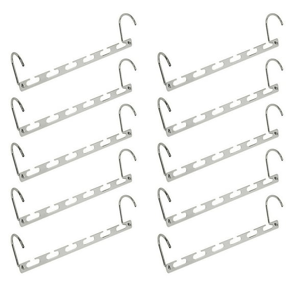 10Pc Cascading Metal Closet Hangers Space Saving Organizer Vertical and Horizontal