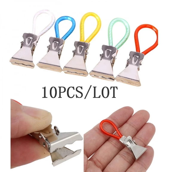 10Pc Clothes Pegs Stainless Steel Clothespins Colorful Laundry Tea Towel Hanging Clips Loops   Kitchen Bathroom