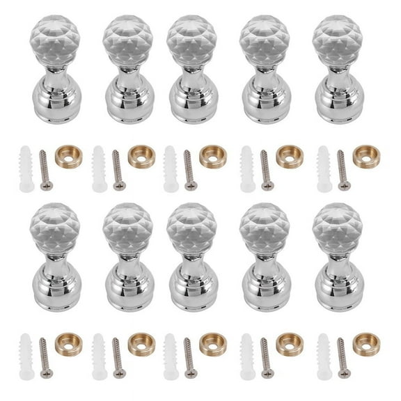 10Pc Crystal Decorative Wall Hooks Towel Hook Brass Coat Hangers Mounted Robe Bathroom Accessories