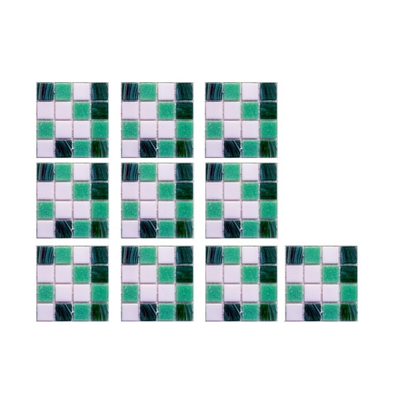 10Pc Crystal Tile Stickers Self Adhesive Diy Wall Decor Mosaic Glass Tile Waterproof Peel Stick Easy Apply Kitchen Bathroom Backsplash Cover Corners No Grout No Glue 394X394 Inch Size As S