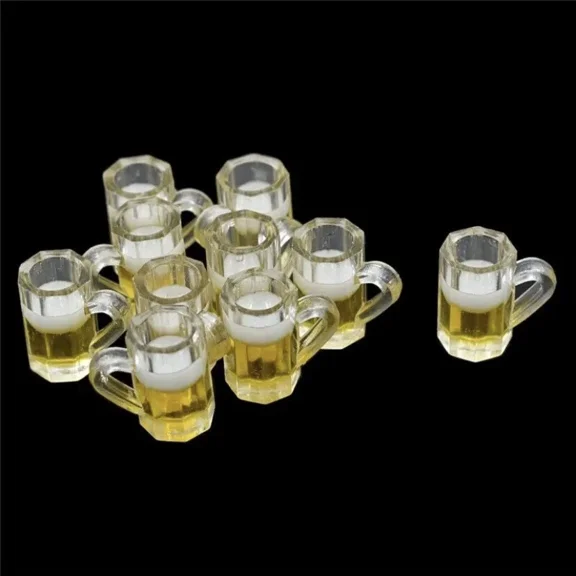 10Pc Dollhouse 1:12 Scale Miniature Beer Mugs Resin Cups Bar Party Accessories