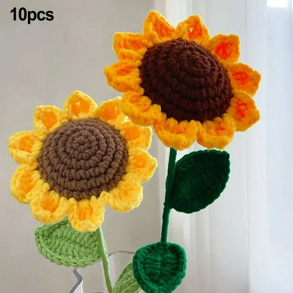 10Pc Hand Woven Bouquet Flower Sunflower Decorations Teachers Day Birthday
