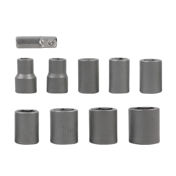 10Pc High Strength Socket Adapters Multiple Sizes 5-13mm for Versatile Professional Use
