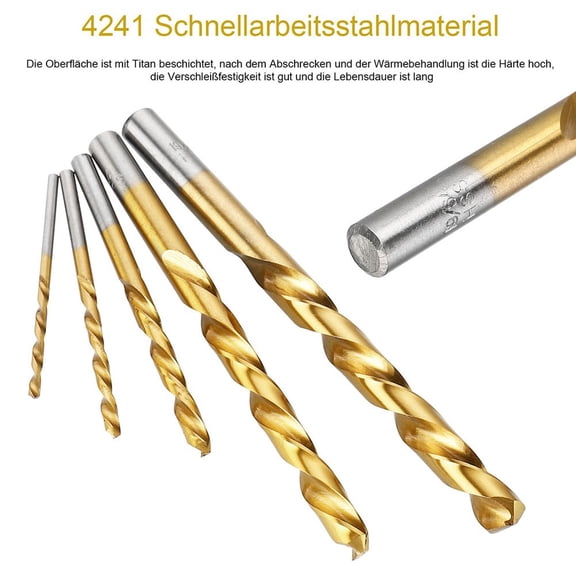 10Pc Left Hand Drill Bits Straight Shank Left Way Hss Drilling Tool 2-7.5Mm