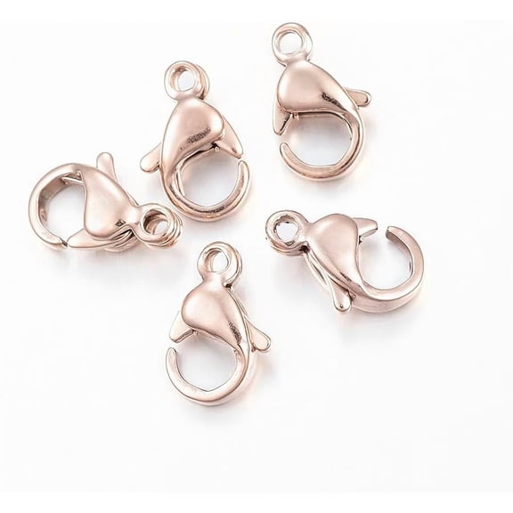 10Pc Lobster Claw Clasps Ion Plating(IP) 304 Stainless Steel Lobster Claw Clasps Parrot Trigger Clasps Fastener Hook Clasps