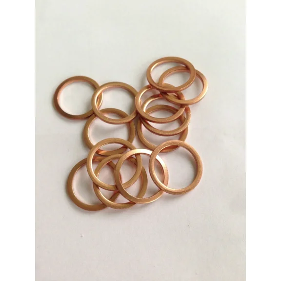 10Pc M14 14Mm X 18Mm X 1.5Mm Flat Copper Crush Washer Seal Oil Gasket Banjo Bolt