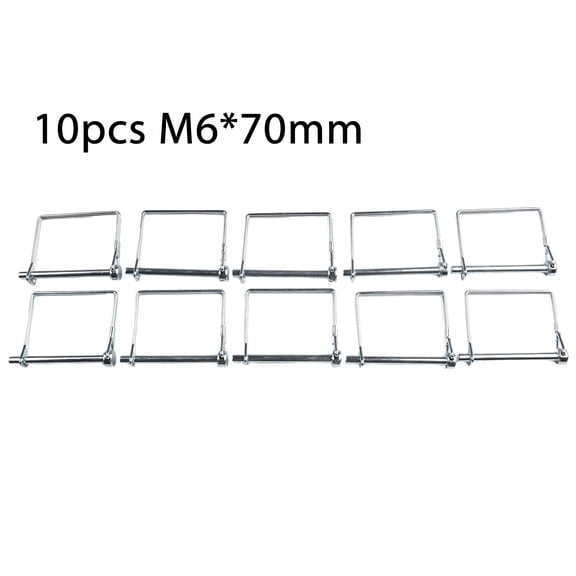 10Pc M6X70Mm Trailer Coupler Hitch Pin Lock Square Shape Towing Shaft Locking Pin Silver Metal Safety Pins For Truck Hauling Accessories
