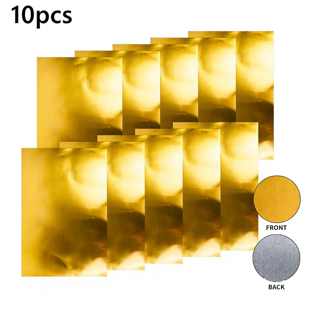 10Pc Metal Embossing Foil Sheets - Gold & Silver Aluminum Crafting Tin ...