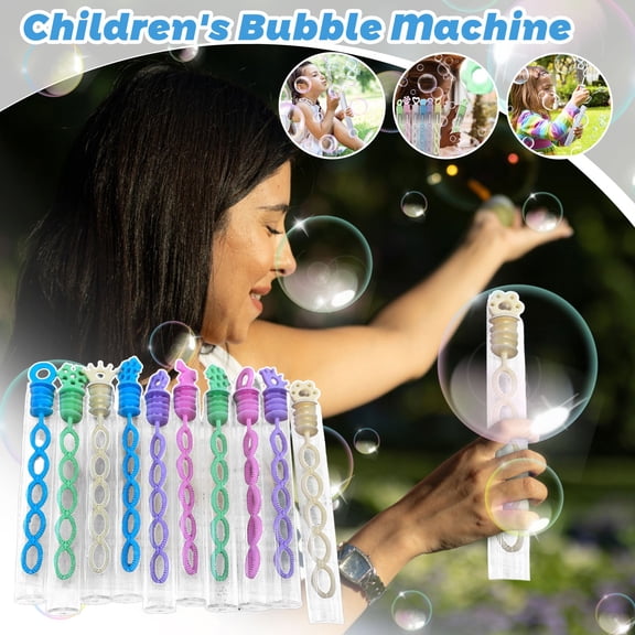 10Pc Mini Bubble Wand, Party Supplies, Birthday Decoration, 5 Colors, Summer Toys, Indoor And Outdoor Activities,4.13 in.