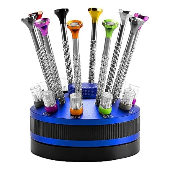 10Pc Slotted and Crosses Screwdriver Set Different Size with Extra Replace Blades Watchmakers Tool for Jewelry,1 x Screwdriver Set,Photo Color
