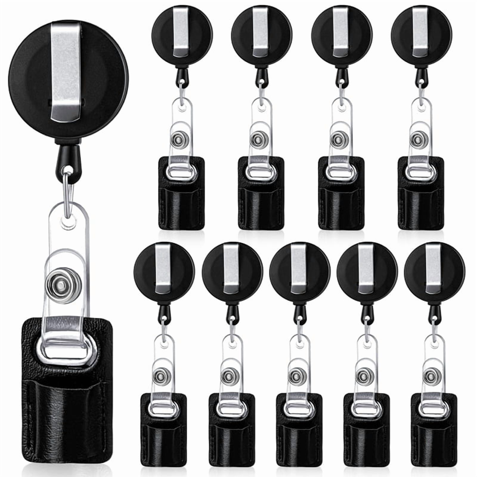10Pc Retractable Pull Pen Pencil Holder Lanyard Leather Portable Pen Badge Reel Clip for Carpenter Pencil Nurses Teacher