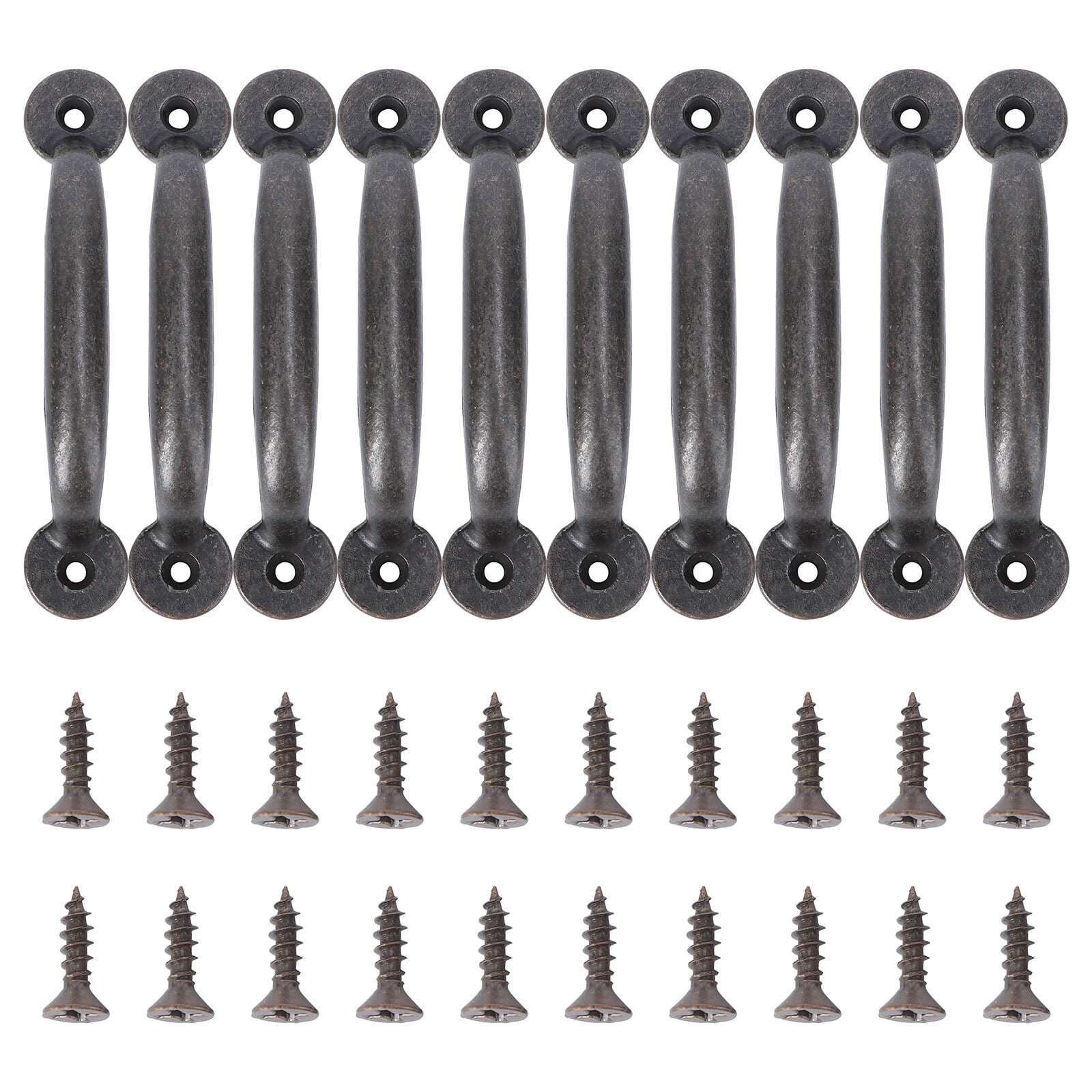 10Pc Retro Door Knob Solid Two Holes Handle Drawer Pulls with