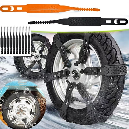 10Pc Reusable Tire Spikes For Trespassers,Tie Tire Chains,Tire Traction Straps,Snow Tire Straps,Tie Snow Chains,Snow Ties For Tires,Portable Car Winter Tires Wheel Chain Pickup Trucks Suv
