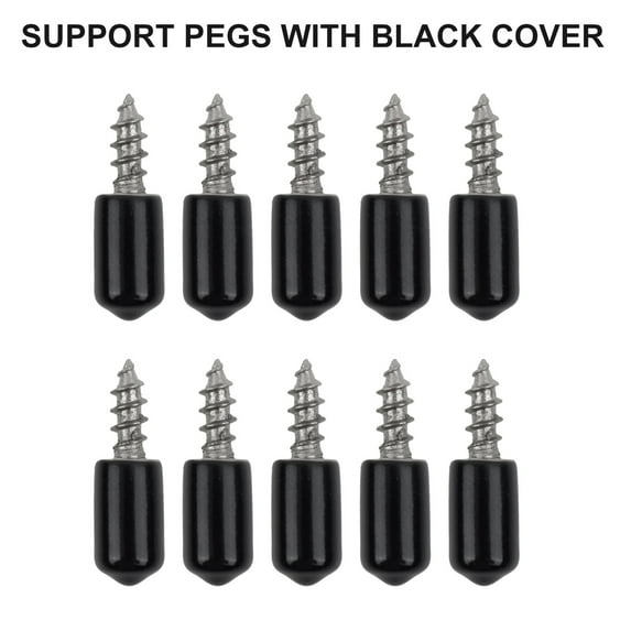 10Pc Self-Tapping Screws Cabinet Bracket Laminate Support Glass Studs Pegs Support Pegs With White Cover