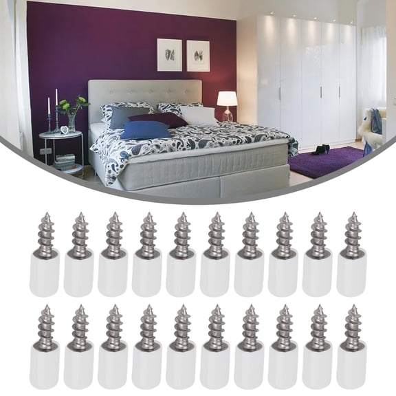 10Pc Self-Tapping Screws Cabinet Bracket Laminate Support Glass Studs Pegs