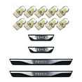 thumbnail image 1 of 10Pc Silica Bright White License Light Bulb with Stainless Door Sill Kick Scuff Plate Protectors Trim Guard Cover, 1 of 10