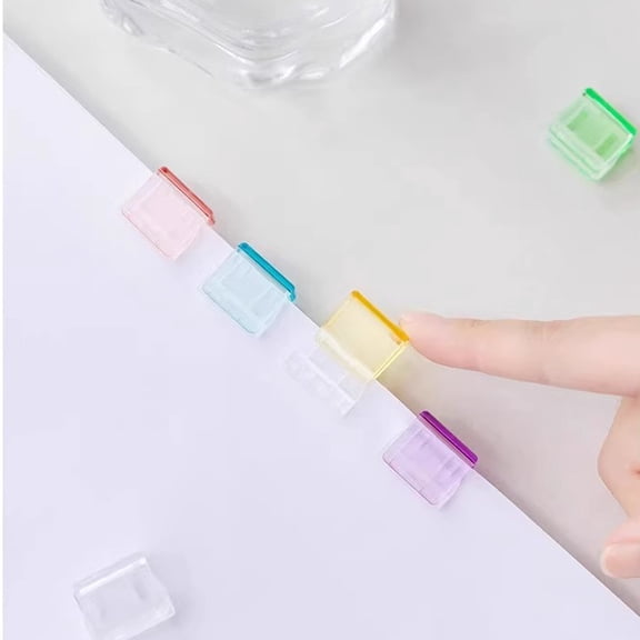 10Pc Transparent Mini Paper Clips, Reusable Plastic Push Clips, Portable Document Fasteners, Cute Small Binder Clips for Paperwork, Notebook Pages, Office Supplies, File Sorting Storage