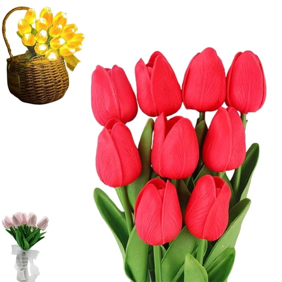 10Pc Twinkling Tree Tulips, Radiant Romantic Tulip Light, Flowers Decorative Mood Decorative Lamps