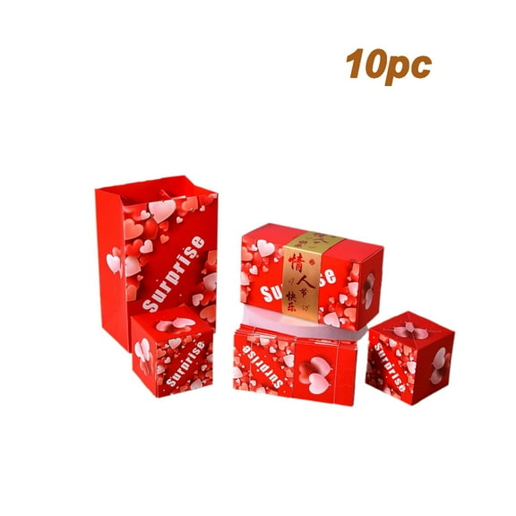 10Pc Valentine's Day Surprise Bounce Box, Foldable Jumping Gift Box, Birthday Proposal Gift, Romantic Gift Packaging, Novelty Surprise Box, Party Gift Box, Fun Creative Unboxing Gift