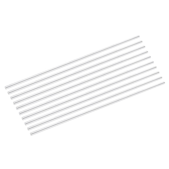 10Pcs 0.2"(5mm) Dia Round Aluminum Rods, 11.8"(300mm) Long 6061 Aluminum Round Rod Solid Lathe Bar Stock for Industry Construction DIY Crafts, Silver