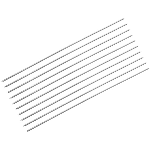 10Pcs 0.4x3x300mm Extended Compression Spring, 304 Stainless Steel, Silver