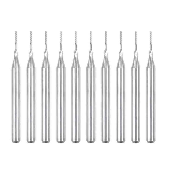 10Pcs 0.5Mm Carbide End Mill Engraving Router Bits For Pcb Machine 1/8" Shank