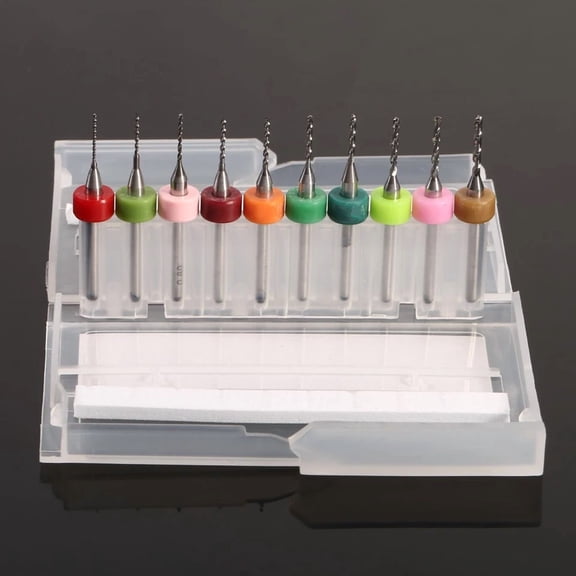 10Pcs 0.6-1.5Mm Cemented Carbide Mini Micro Drill Bits For Cnc Pcb Board Vbf4