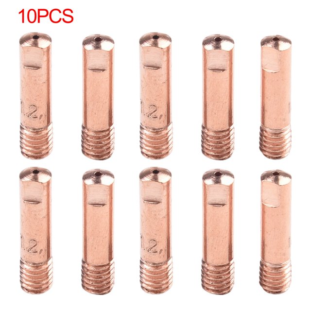 10Pcs 0.8/1.0/1.2Mm Mb-15Ak Mig/Mag M6 Welding Torch Tips Holder Gas Nozzle 1.2Mm