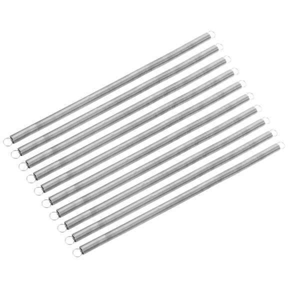 10Pcs 0.8x10x300mm Extended Compression Spring, 304 Stainless Steel, Silver