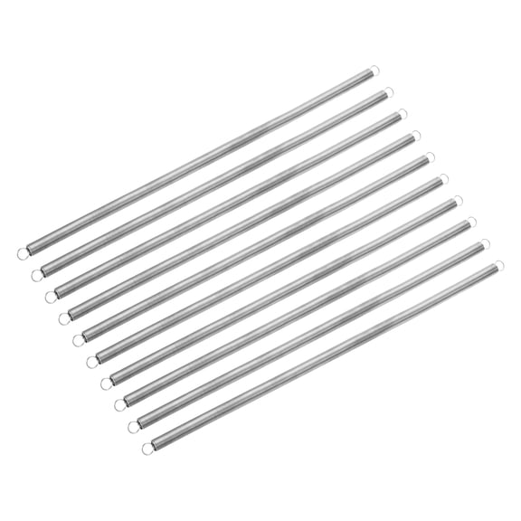 10Pcs 0.8x8x300mm Extended Compression Spring, 304 Stainless Steel, Silver