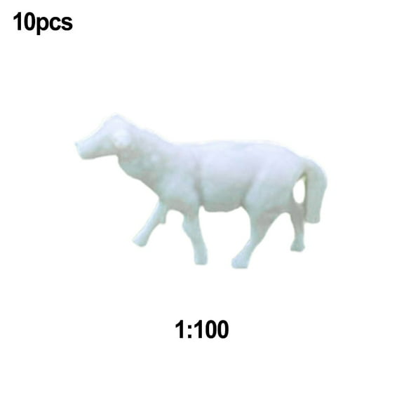 10Pcs 1:100/1:50 Model Sheep White Farm Animals Sheep HO/OO Scale Model For Train Doll House Room Box Farm Animals Model