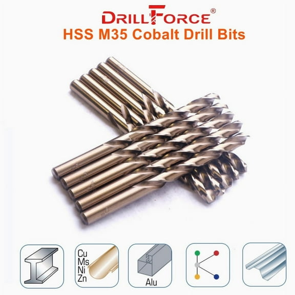 10Pcs 1/16" Drill Bits Cobalt HSS M35 Fully Ground for Metal Wood Plastic