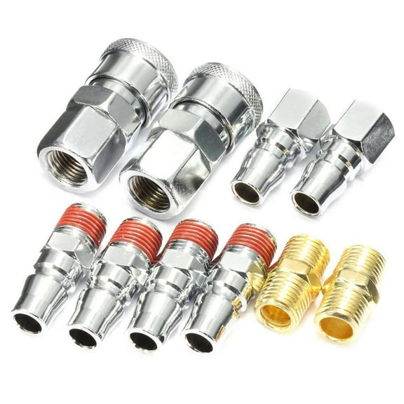 10Pcs 1/4'' BSP Air Line Hose Compressor Fitting Connector Coupler Quick Release