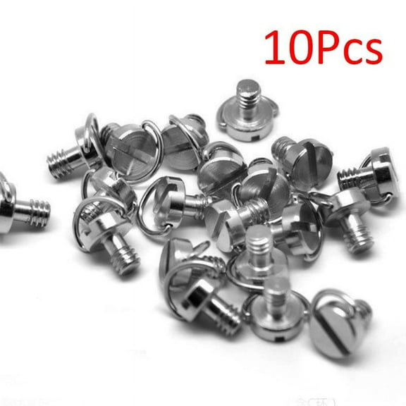 10Pcs 1/4'' Folding D-Ring Screw Adapter Bolts for DSLR SLR Cameras Tripod Monopod Quick Release Plate Mount Screws by YFind