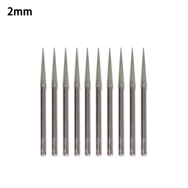 10Pcs 14mm Diamond Grinding Head Burr Grinding Bit Point D Needle