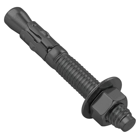 10Pcs 1/4x3 Inch Standard Fasteners for Heavy-Duty Black Wedge Anchors for Cement and Concrete