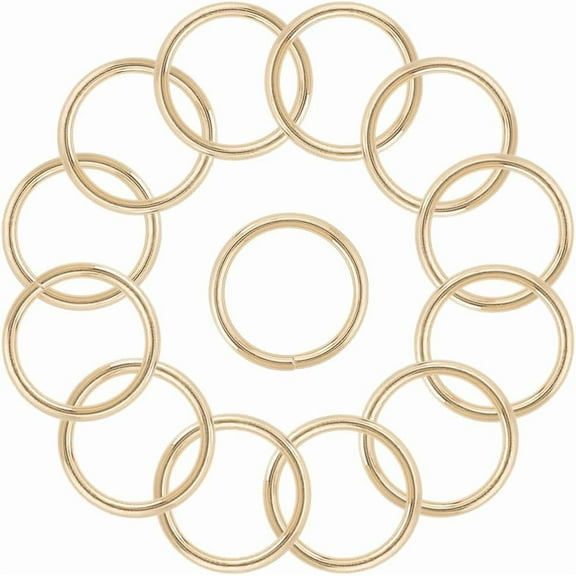 10Pcs 1.5 Inch Heavy Duty Metal O Rings Round Craft Rings Circle Gold Iron Macrame Plant Hanging Multi Purpose Linking Buckles Accessories for Handbags Dog Leashes Camping Belts Crafts