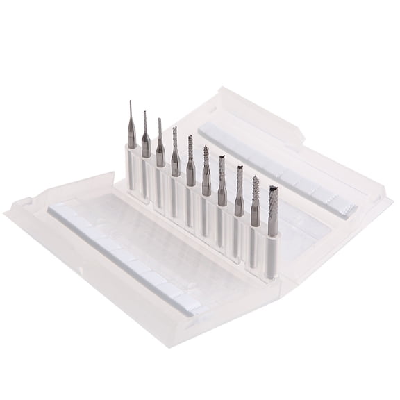 10Pcs 1/8'' 0.8-3.175mm Drill Bits Engraving Cutter Rotary PCB End Mill