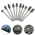 10Pcs 1/8” Shank Carbide Burr Set Burrs For Aluminum Die Grinder Bit