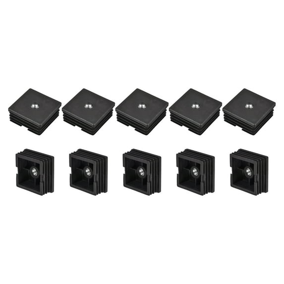 10Pcs 1.97"x1.97" Caster Insert with Thread, Square M8 Thread for Furniture