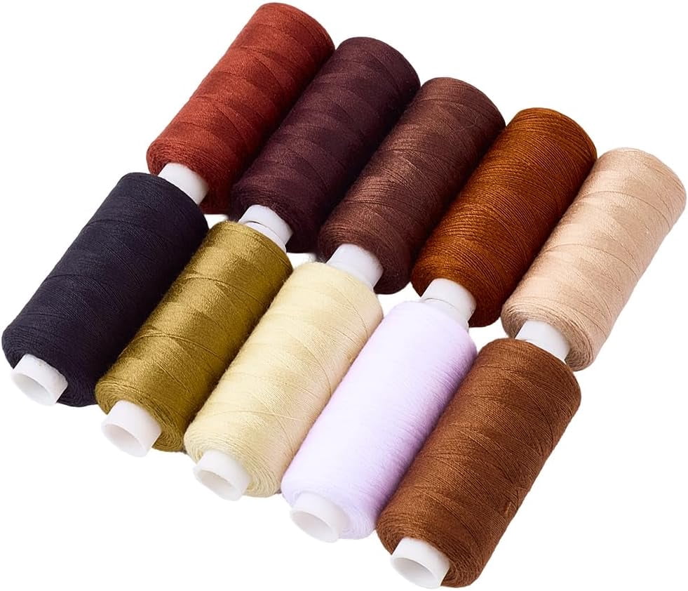 10Pcs 10 Colors 4000 Yards Polyester Embroidery Threads Colorful ...