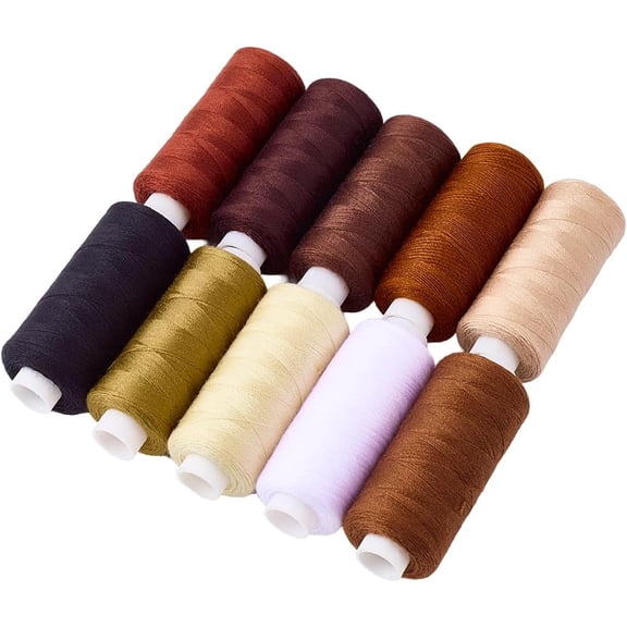 10Pcs 10 Colors 4000 Yards Polyester Embroidery Threads Colorful Embroidered Friendship Bracelet String Assortment Dark Colors Stitch Floss for Sewing Knitting Stitching DIY Art Craft colorful