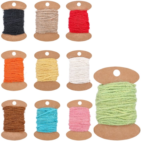 10Pcs 10 Colors Burlap Ribbon for Garment Accessories Gift Decoration Mixed Color 2mm 1pcs/color