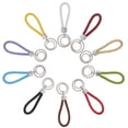10Pcs 10 Colors PU Leather Keychain with Alloy Findings Mixed Color ...
