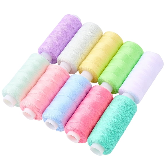 10Pcs 10 Colors Polyester Sewing Thread Mixed Color 260x60x27mm 1pc/color for DIY