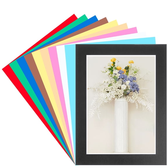 10Pcs 10 Colors Rectangle Card Paper Picture Frames Cardboard Photo Frames with Plastic Cover for Wall Decoration Mixed Color 348x264x1mm 1pc/color