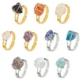 thumbnail image 1 of 10Pcs 10 Styles Nuggets Natural Gemstone Finger Rings Copper Wire Wrapped Rings 25~28mm Inner Diameter: 17mm 1pc/style, 1 of 5